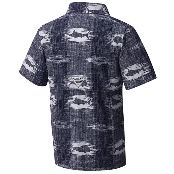 Columbia PFG Button-down Short Sleeve Fishing Shirt, Men's XS polyester Blue type light blue Vintage Second Hand